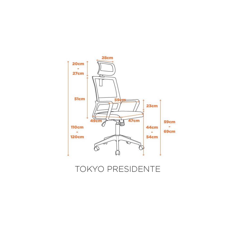Cadeira Ergonômica Relax Presidente Tokyo Para Escritório Cor:Preta