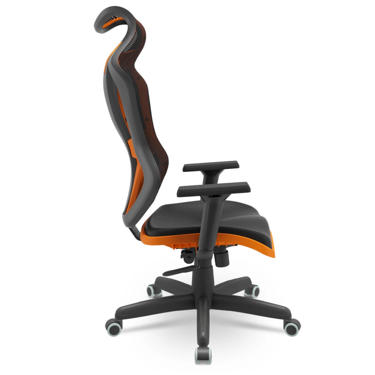 Cadeira Gamer Vizion DZ Encosto p/ Cabeça NR17 Giratória Cor:Preto com Laranja