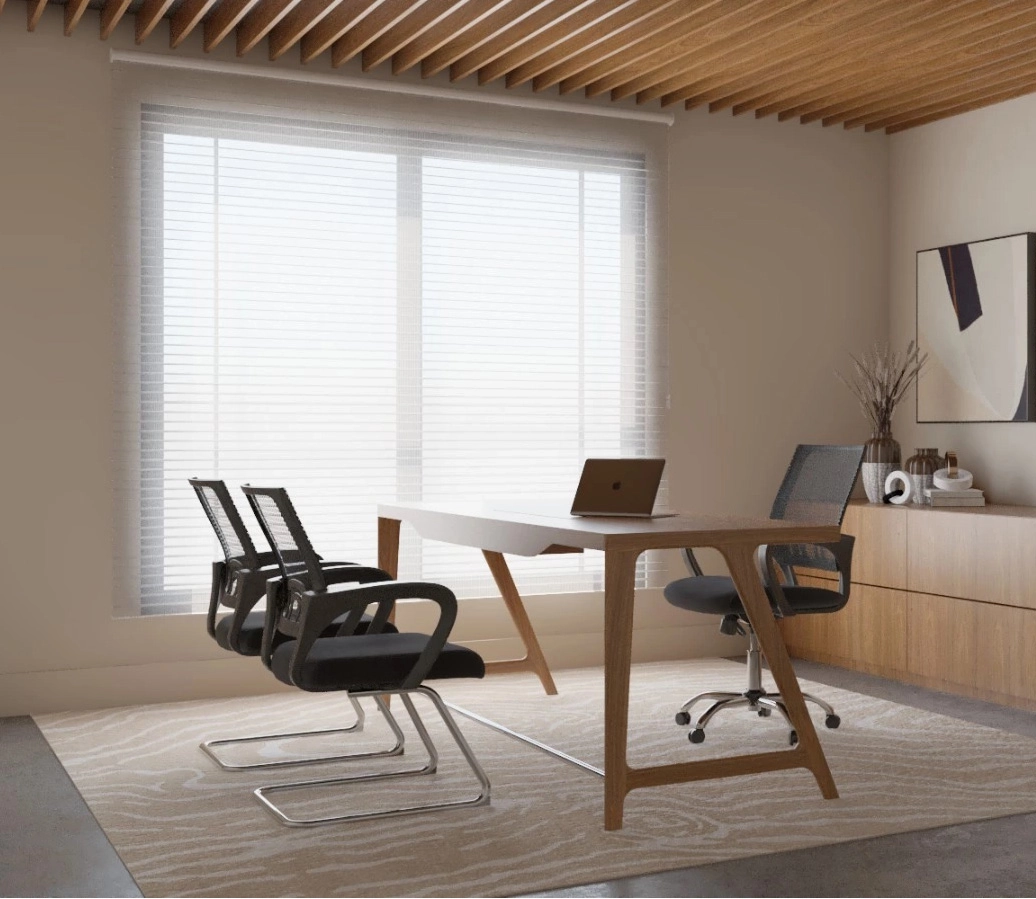 Cadeira Manchester Base Cromada Braços Fixos para Escritório Cor:Preto