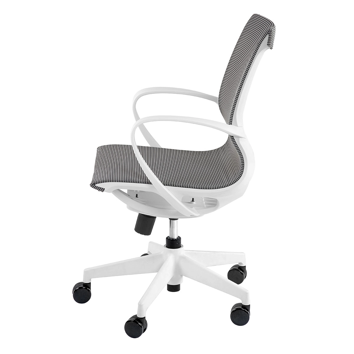Cadeira de Ecritório Branca Âgora Tecido Flutuante F5 Office Cor:Branco com Cinza