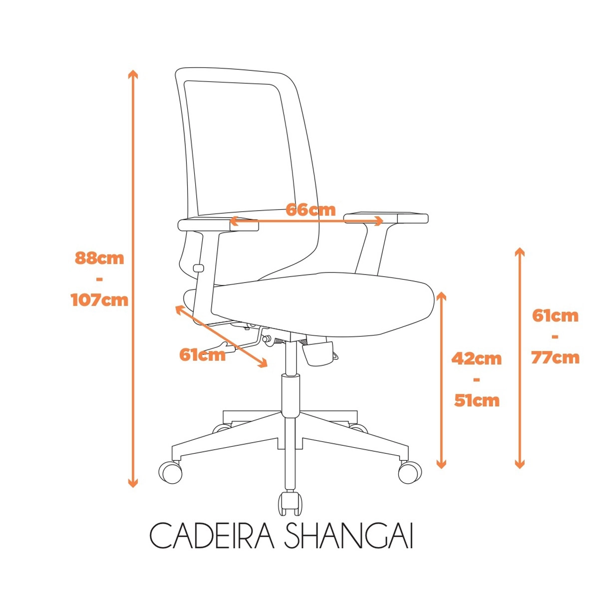Cadeira de Escritório Ergonômica NR17 com Tela Especial Cor:Preto