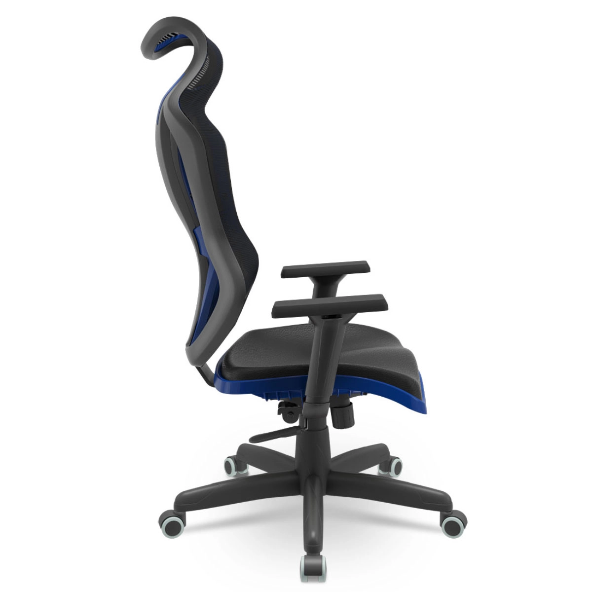 Cadeira Gamer Vizion DZ Encosto p/ Cabeça NR17 Giratória Cor:Preto com Azul