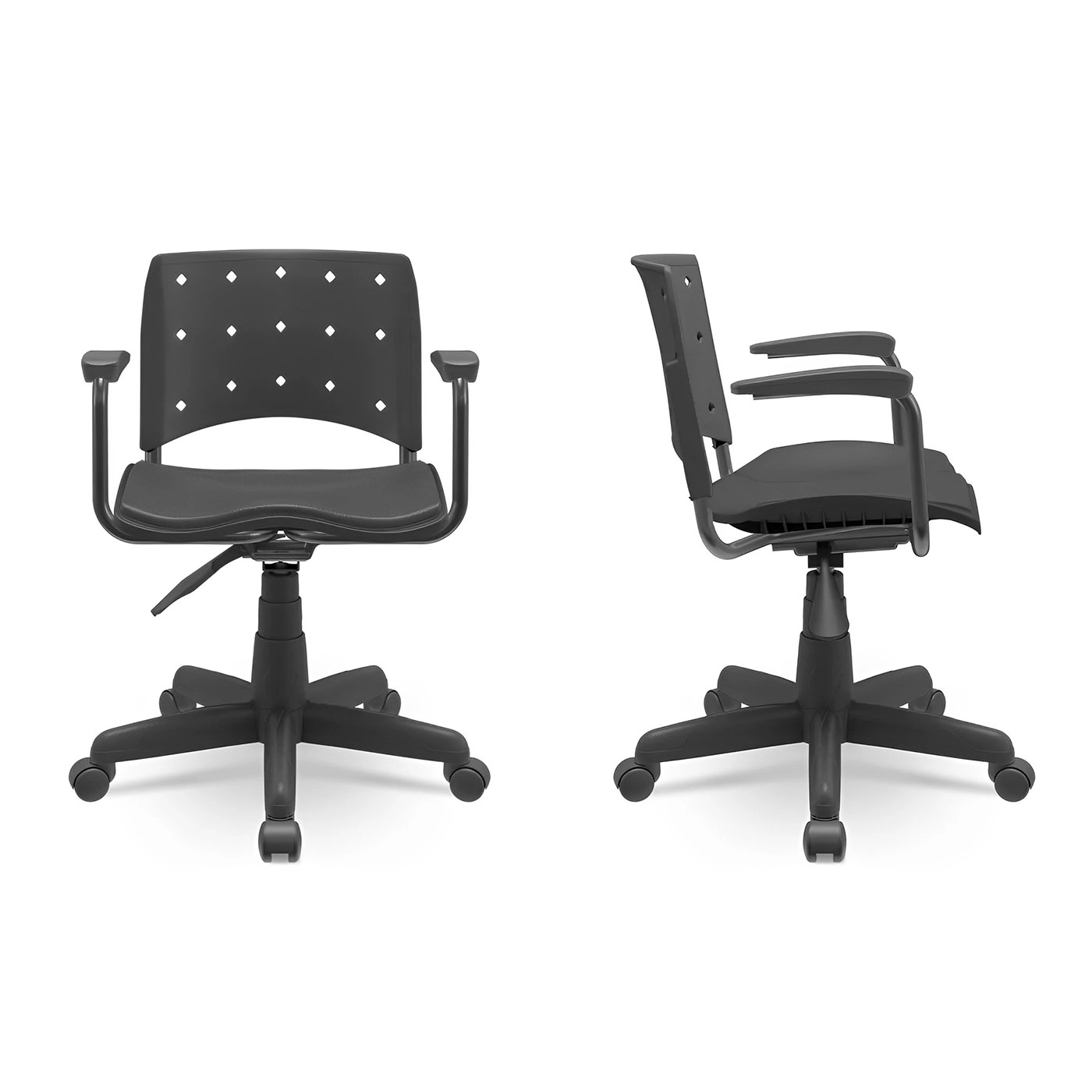 Cadeira p/ Escritório Ergonômica NR17 Ergoplax Secretária Cor:Preto