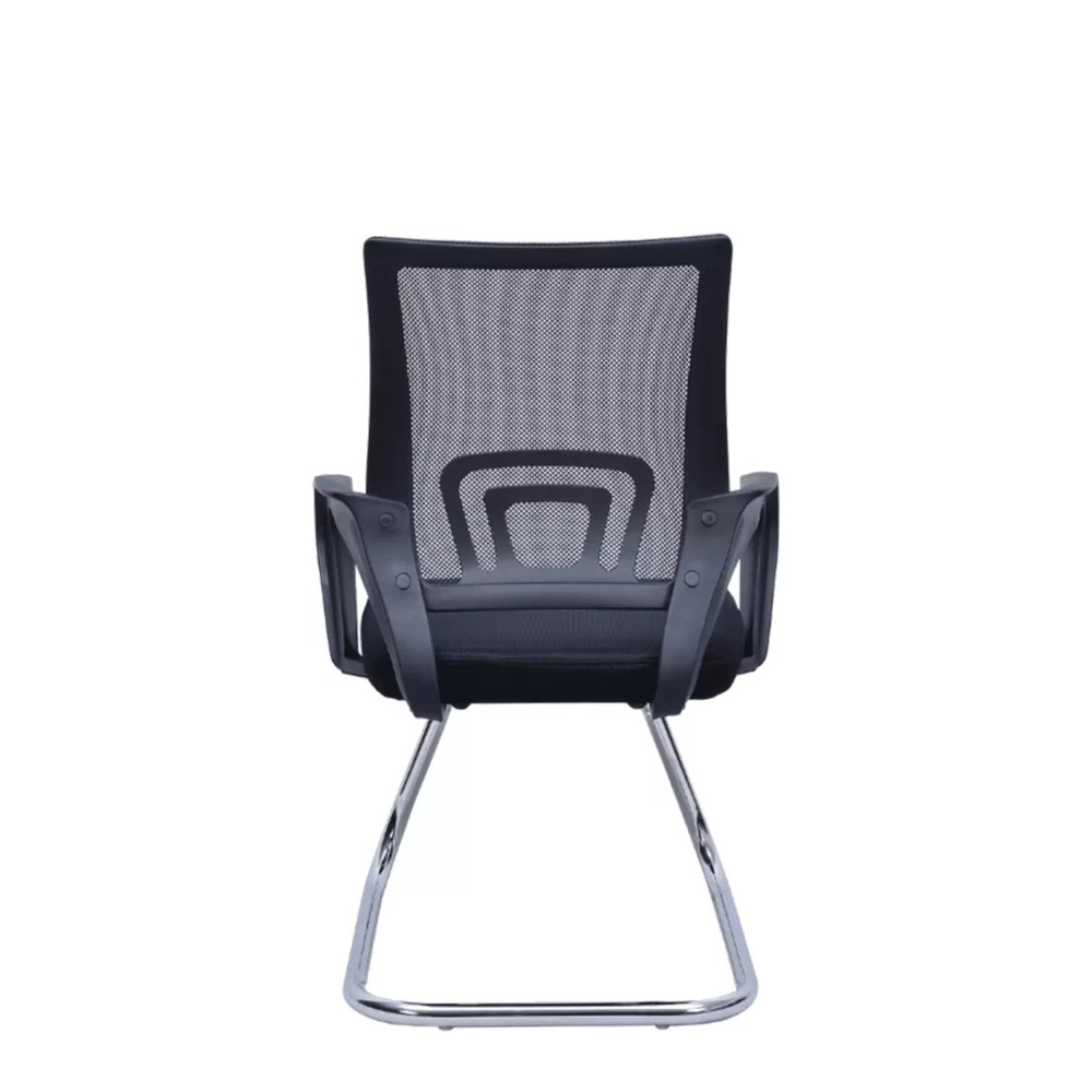 Cadeira Manchester Base Cromada Braços Fixos para Escritório Cor:Preto