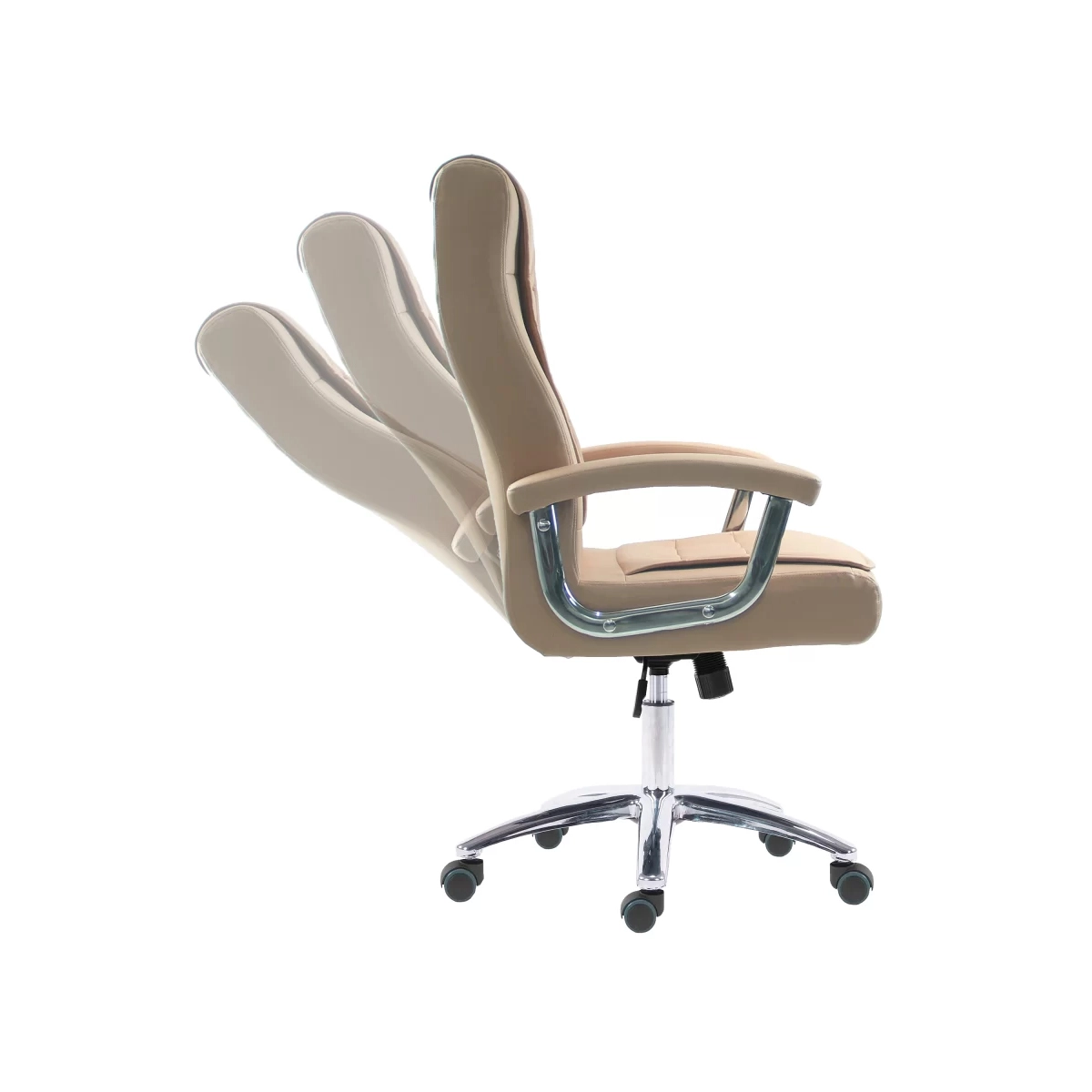 Cadeira Califórnia Ergonômica Couro Ecológico Com Regulagem Cor:Fendi