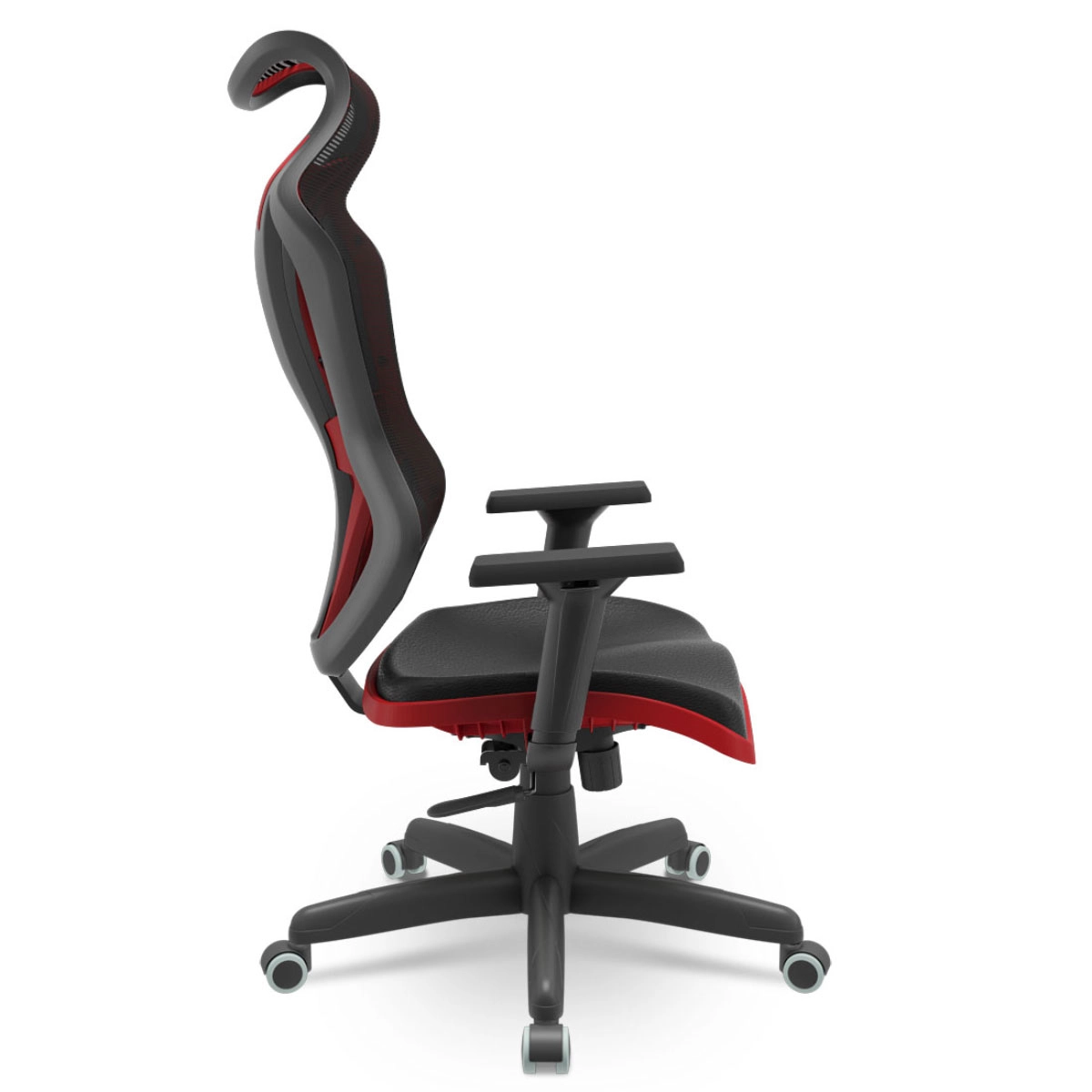 Cadeira Gamer Vizion DZ Encosto p/ Cabeça NR17 Giratória Cor:Preto com Vermelho