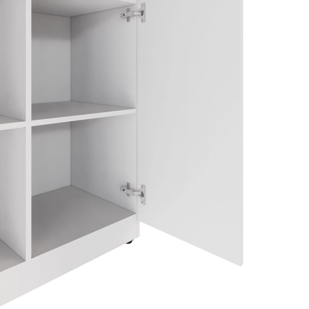Armário Alto Escritório 120cm 2 Portas 9 Prateleiras F5 Cor:Branco