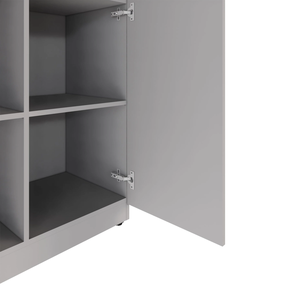 Armário Alto Escritório 120cm 2 Portas 9 Prateleiras F5 Cor:Cinza