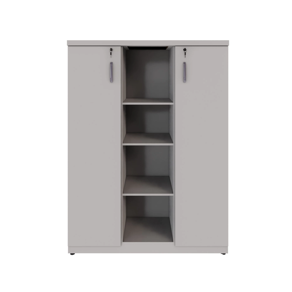 Armário Alto Escritório 120cm 2 Portas 9 Prateleiras F5 Cor:Cinza