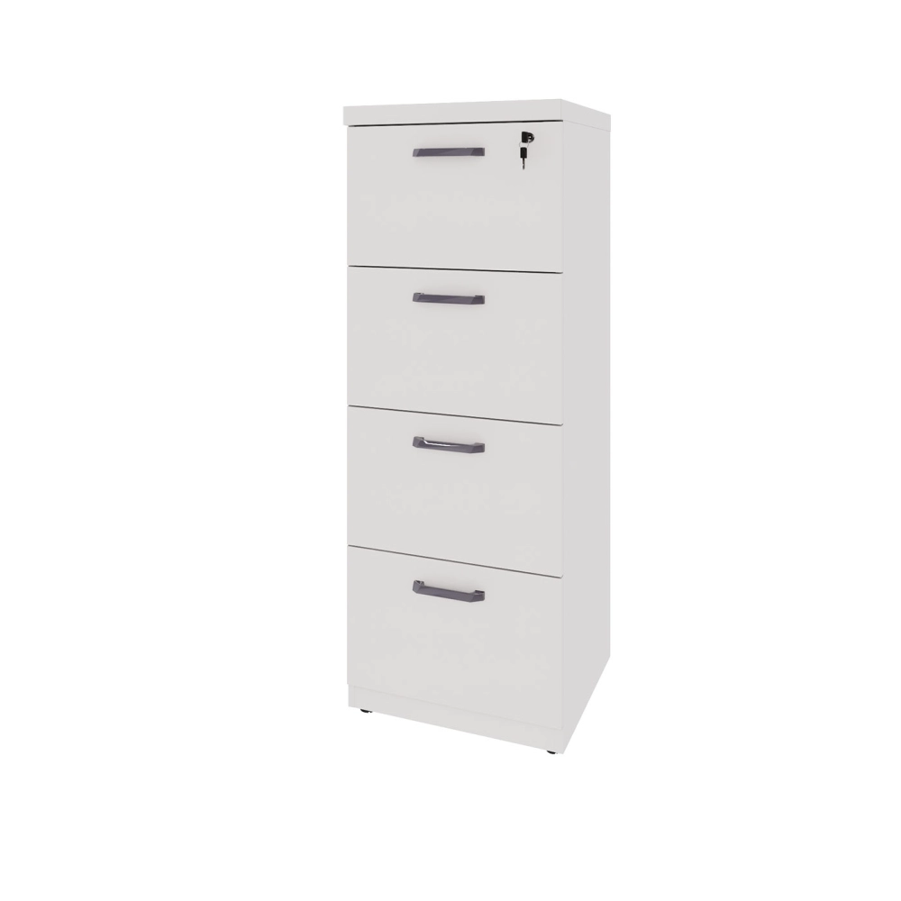 Armário Alto Escritório c/ 4 Gavetas Suporte para Pastas F5 Cor:Branco