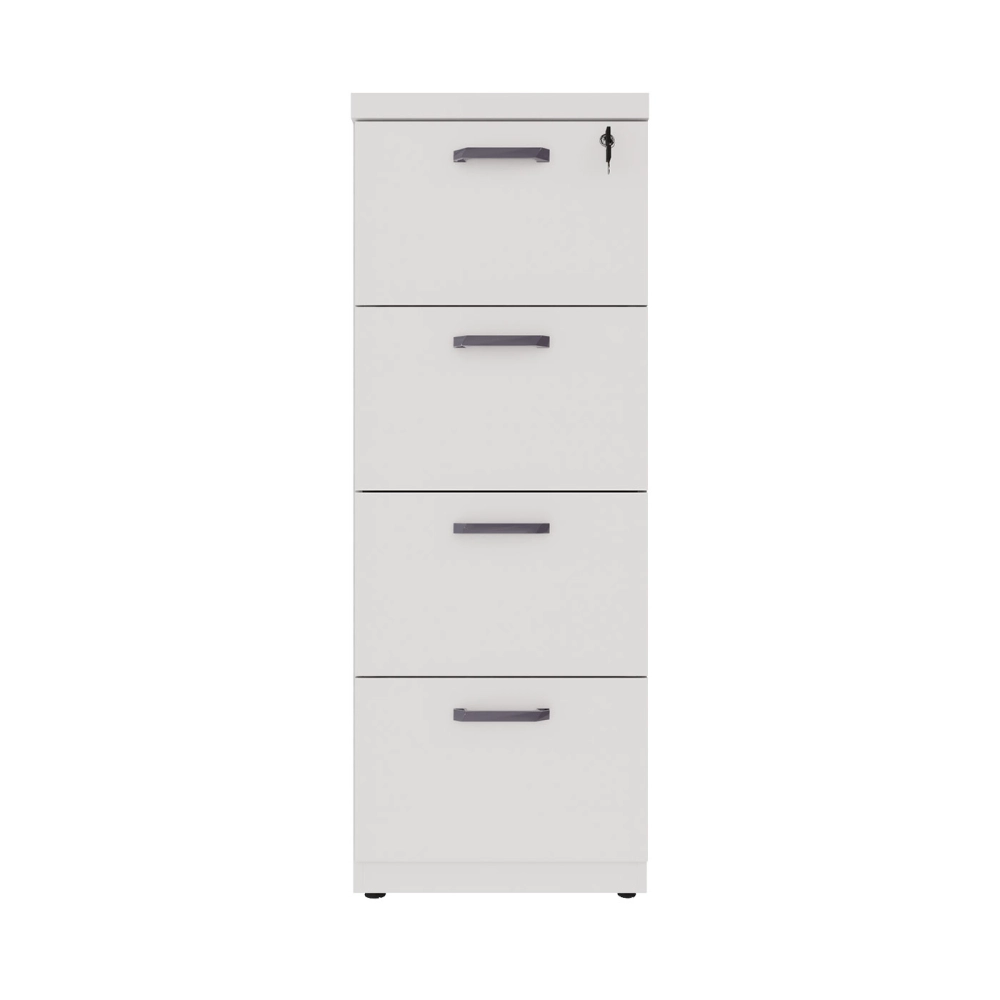 Armário Alto Escritório c/ 4 Gavetas Suporte para Pastas F5 Cor:Branco