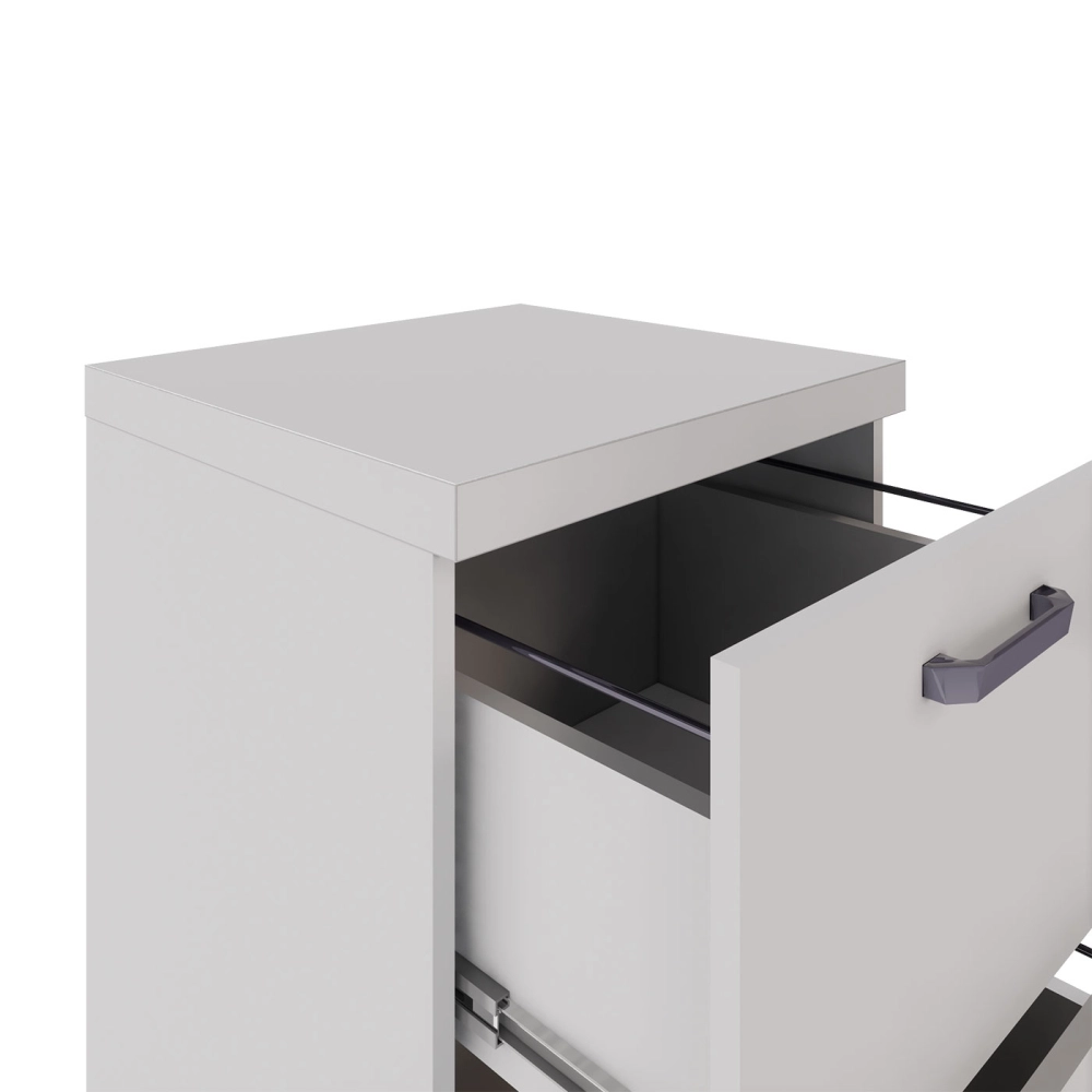 Armário Alto Escritório c/ 4 Gavetas Suporte para Pastas F5 Cor:Cinza
