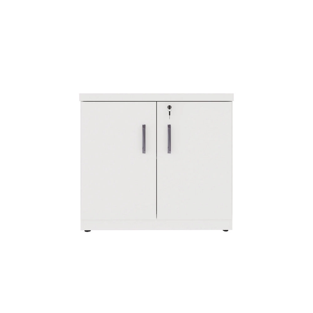 Armário Baixo Escritório 80cm x 45cm c/ 2 Portas e Chave F5 Cor:Branco