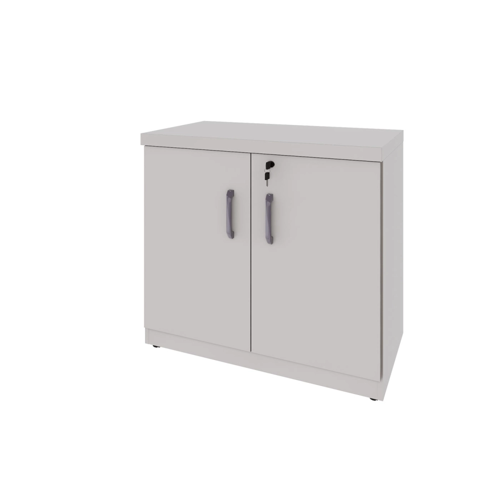 Armário Baixo Escritório 80cm x 45cm c/ 2 Portas e Chave F5 Cor:Cinza