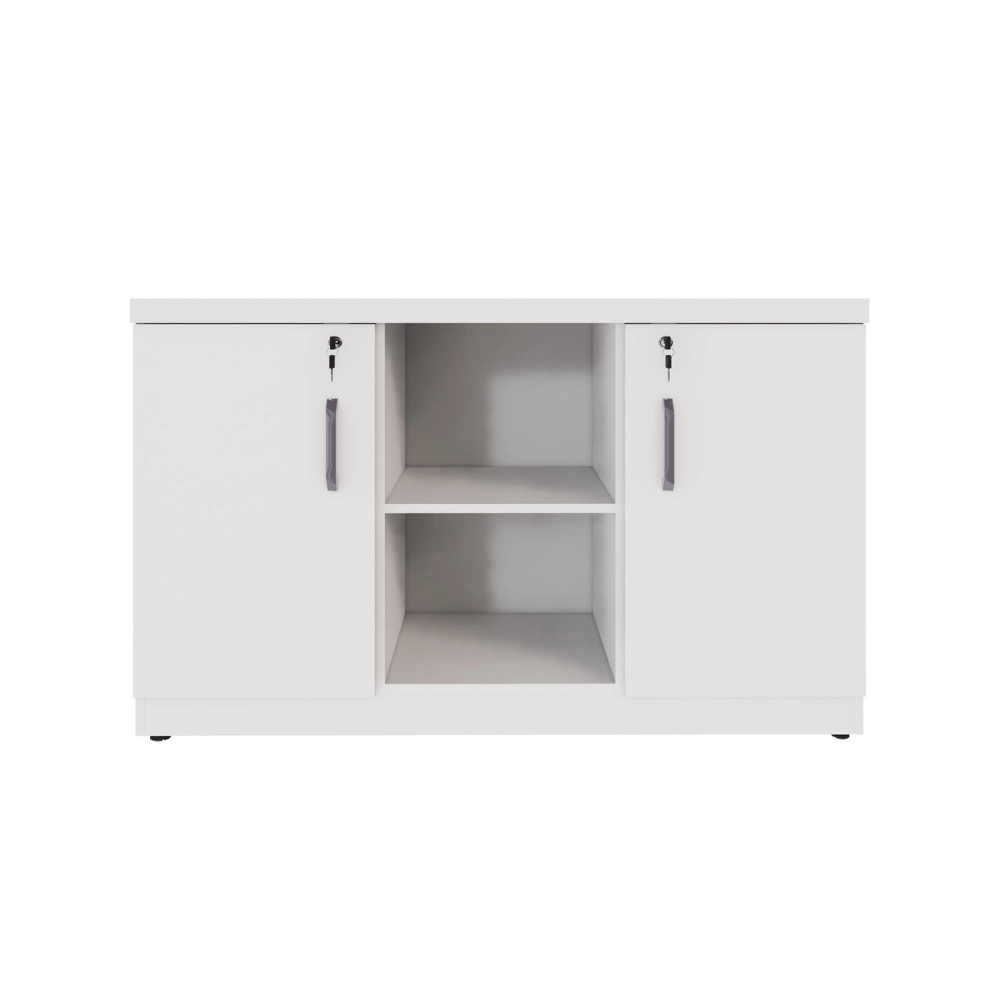 Armário Escritório 120cm x 45cm c/ 2 Portas 3 Prateleiras F5 Cor:Branco