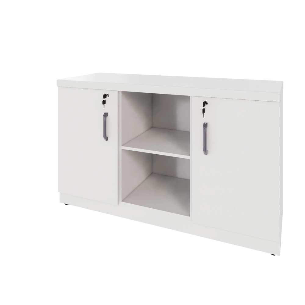 Armário Escritório 120cm x 45cm c/ 2 Portas 3 Prateleiras F5 Cor:Branco