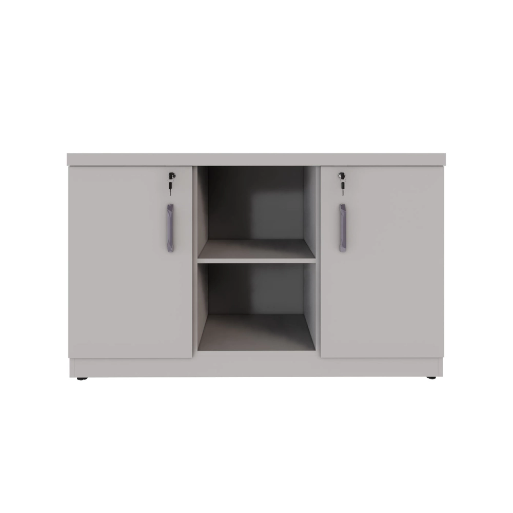 Armário Escritório 120cm x 45cm c/ 2 Portas 3 Prateleiras F5 Cor:Cinza