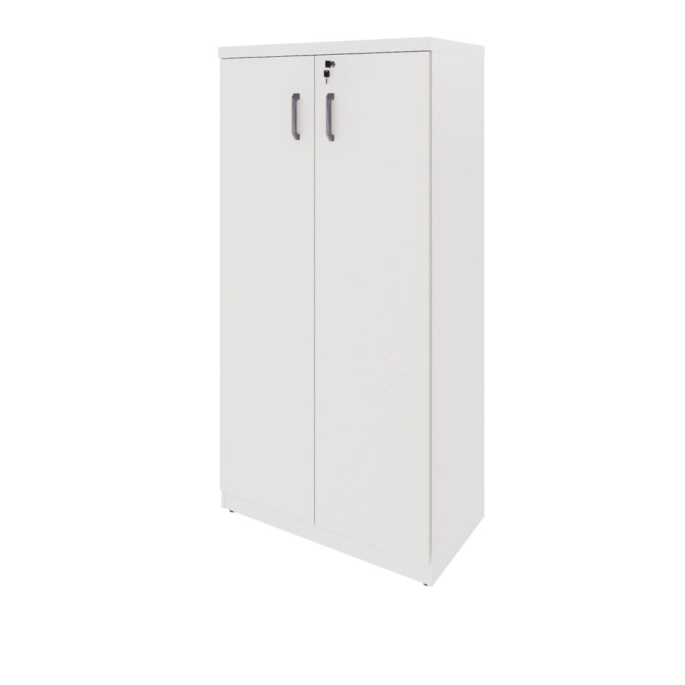 Armário Escritório 80cm x 161,5cm 2 Portas 3 Prateleiras F5 Cor:Branco