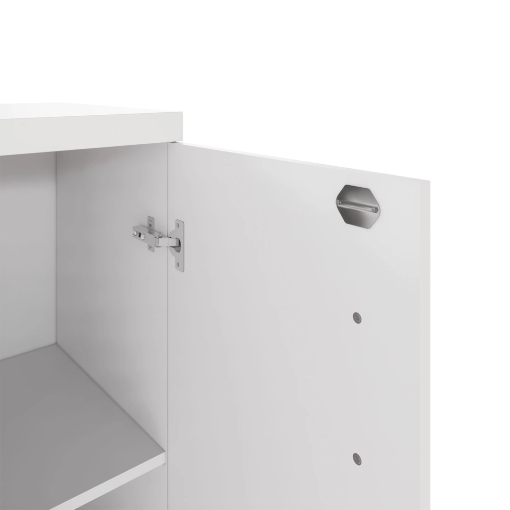Armário Escritório 80cm x 161,5cm 2 Portas 3 Prateleiras F5 Cor:Branco