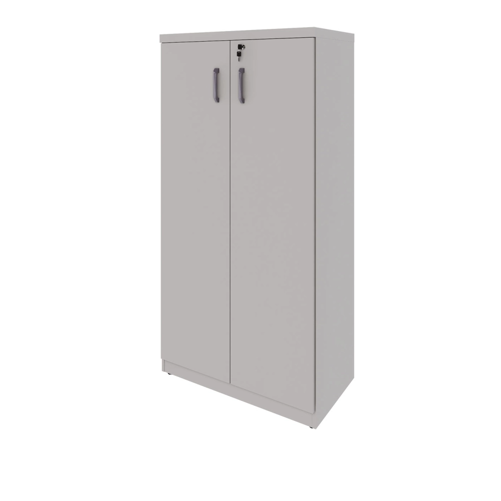 Armário Escritório 80cm x 161,5cm 2 Portas 3 Prateleiras F5 Cor:Cinza