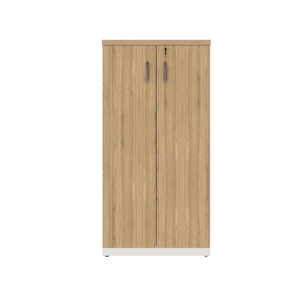 Armário Escritório 80cm x 161,5cm 2 Portas 3 Prateleiras F5 Cor:Macadâmia com Branco
