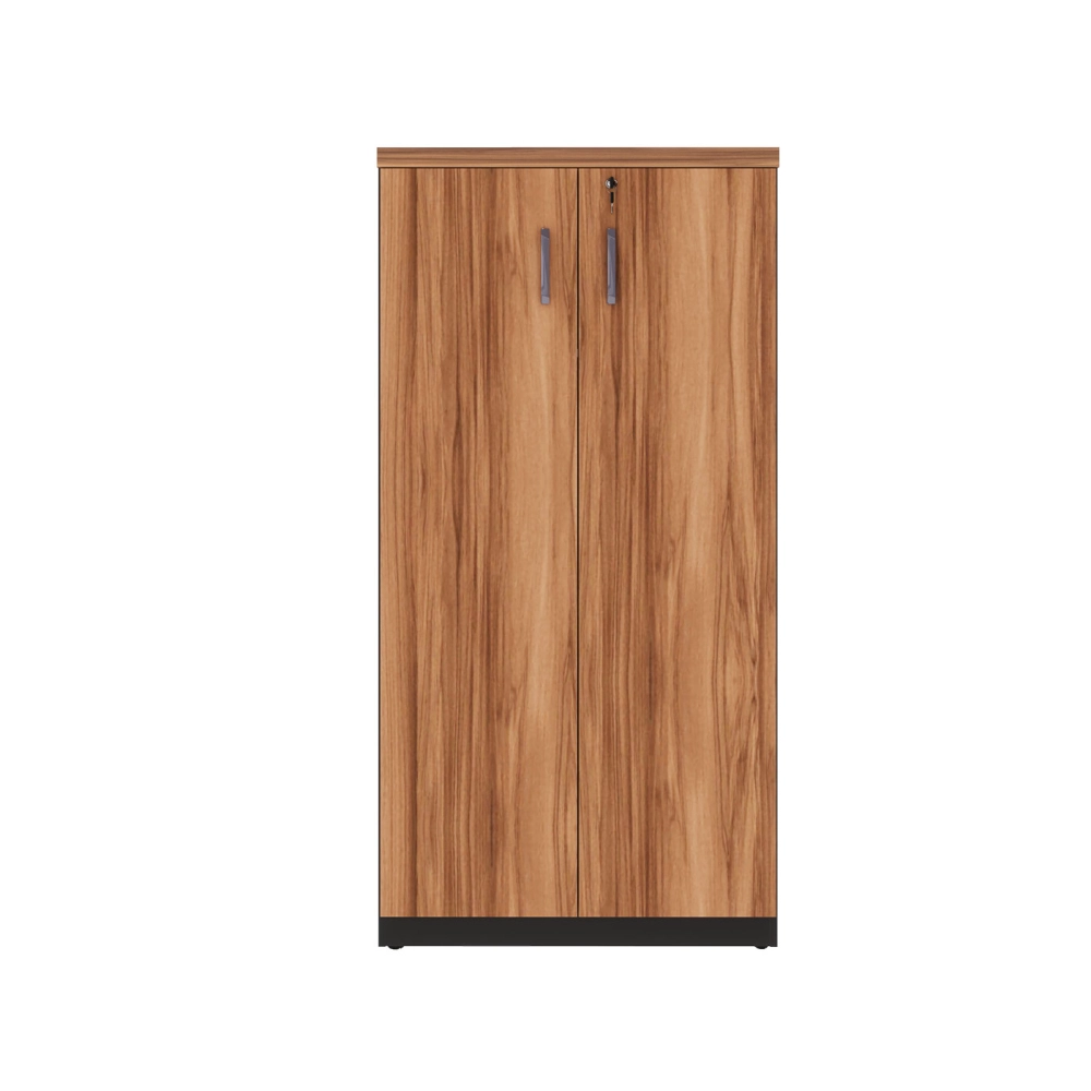 Armário Escritório 80cm x 161,5cm 2 Portas 3 Prateleiras F5 Cor:Nogal com Preto