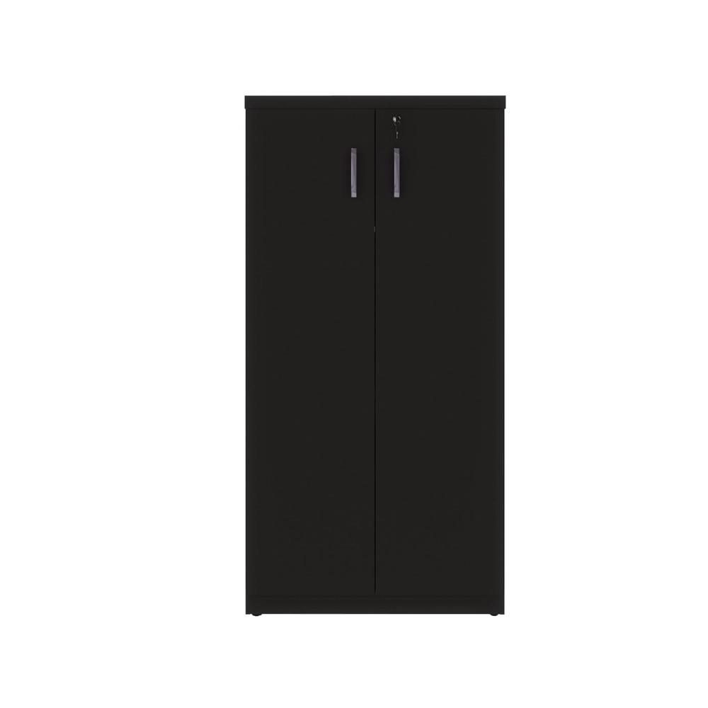 Armário Escritório 80cm x 161,5cm 2 Portas 3 Prateleiras F5 Cor:Preto