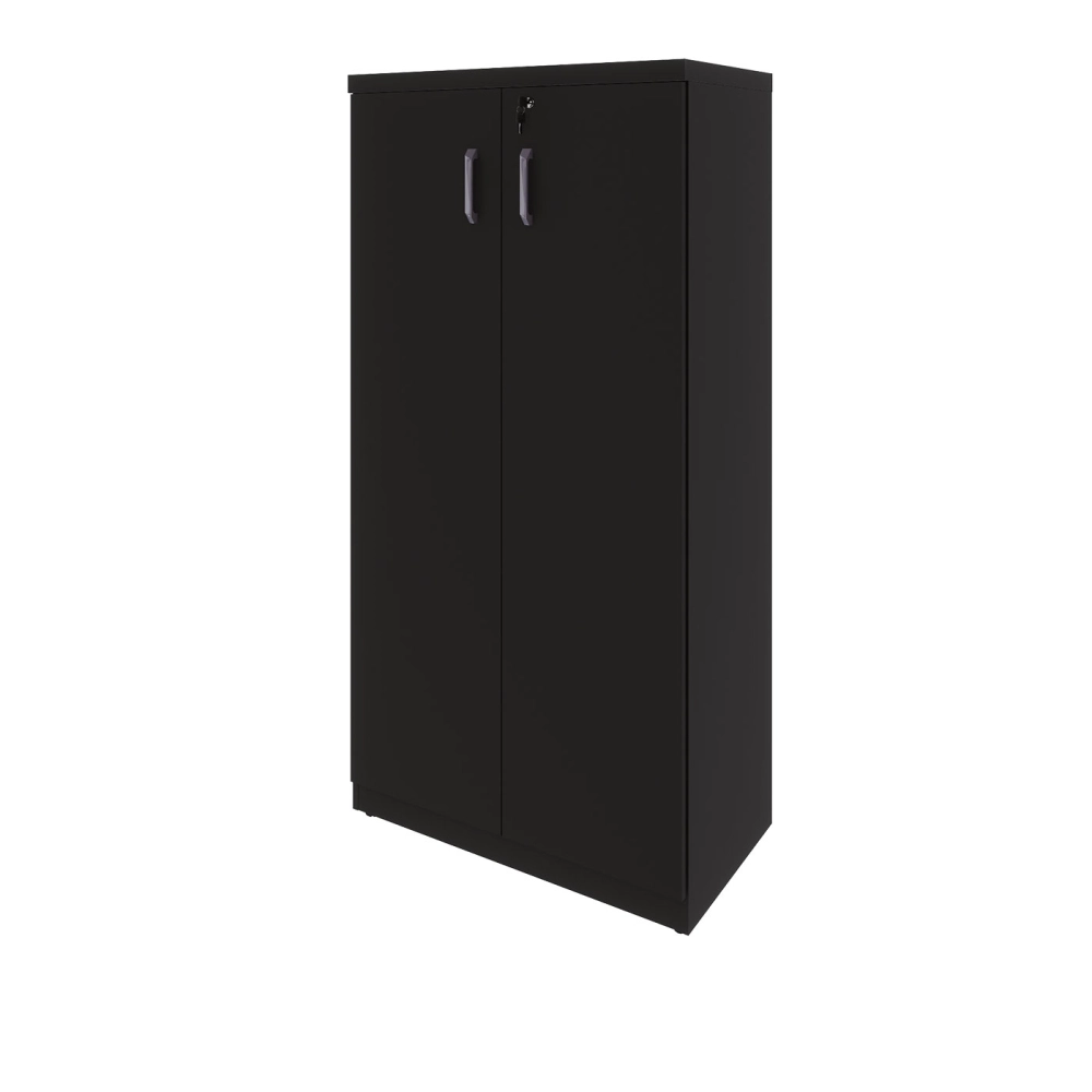 Armário Escritório 80cm x 161,5cm 2 Portas 3 Prateleiras F5 Cor:Preto