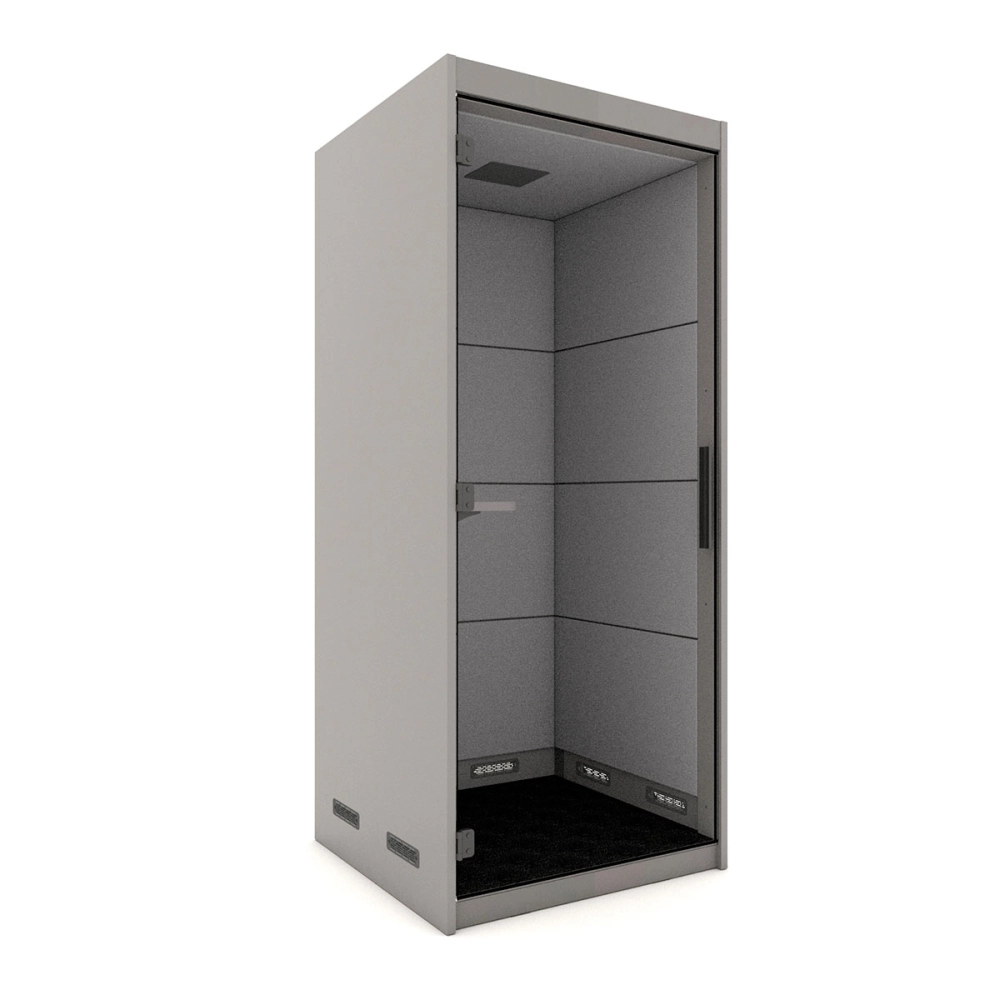 Cabine Acústica Individual com Mesa Regulável F5 Office Cor:Cinza Sagrado com Cinza Lunar