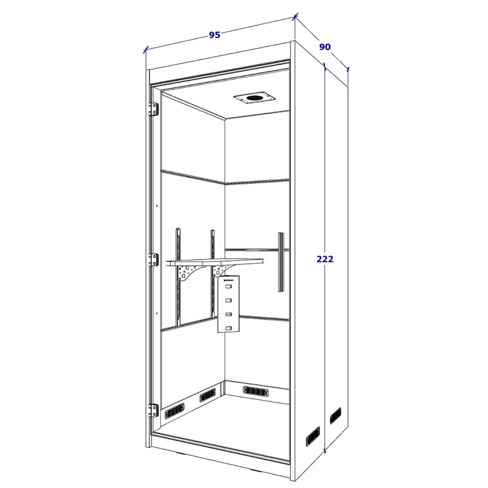 Cabine Acústica Individual com Mesa Regulável F5 Office Cor:Cinza Sagrado com Cinza Lunar