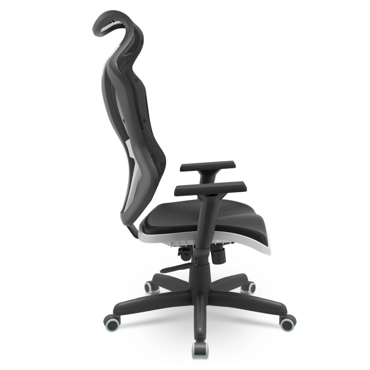Cadeira Gamer Vizion DZ Encosto p/ Cabeça NR17 Giratória Cor:Preto com Branco