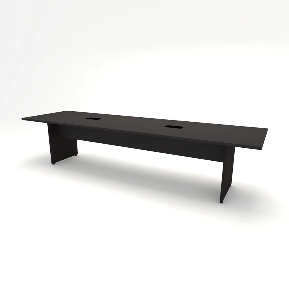 Conjunto Sala de Reunião Mesa 3,20m  Painel p/ TV Preto F5 Cor:Preto
