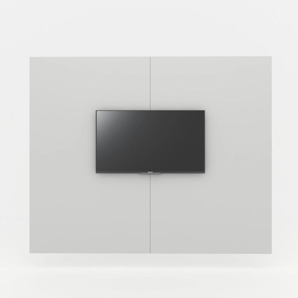 Conjunto Sala de Reunião Mesa 3,20m Painel para TV Cinza F5 Cor:Cinza