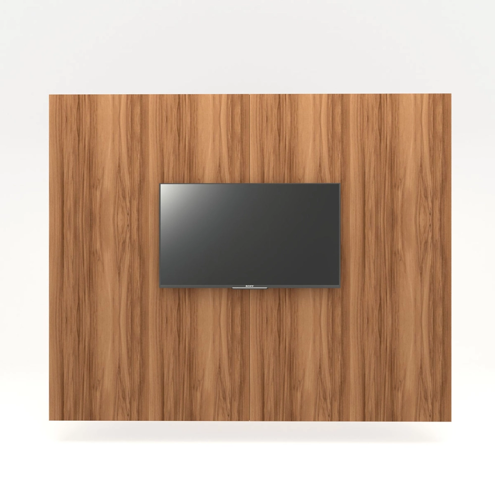 Conjunto Sala de Reunião Mesa 3,20m  Painel para TV NG F5 Cor:Nogal com Preto
