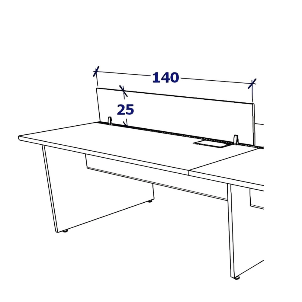 Divisória 140cm para Mesa de Trabalho Branco F5 Cor:Branco