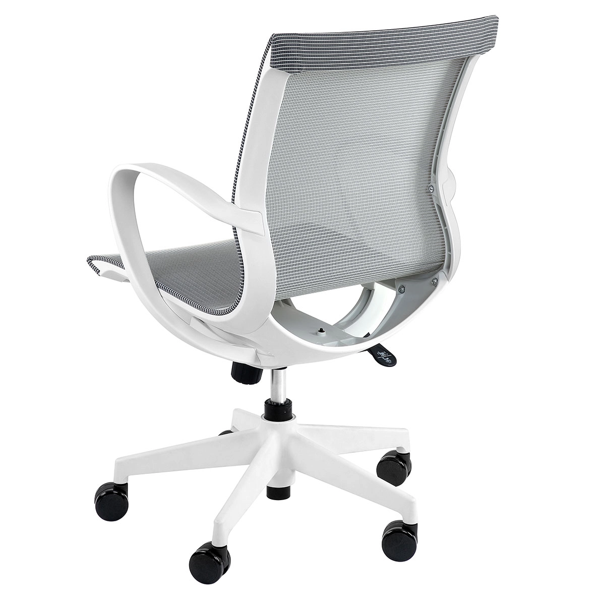 Cadeira de Ecritório Branca Âgora Tecido Flutuante F5 Office Cor:Branco com Cinza
