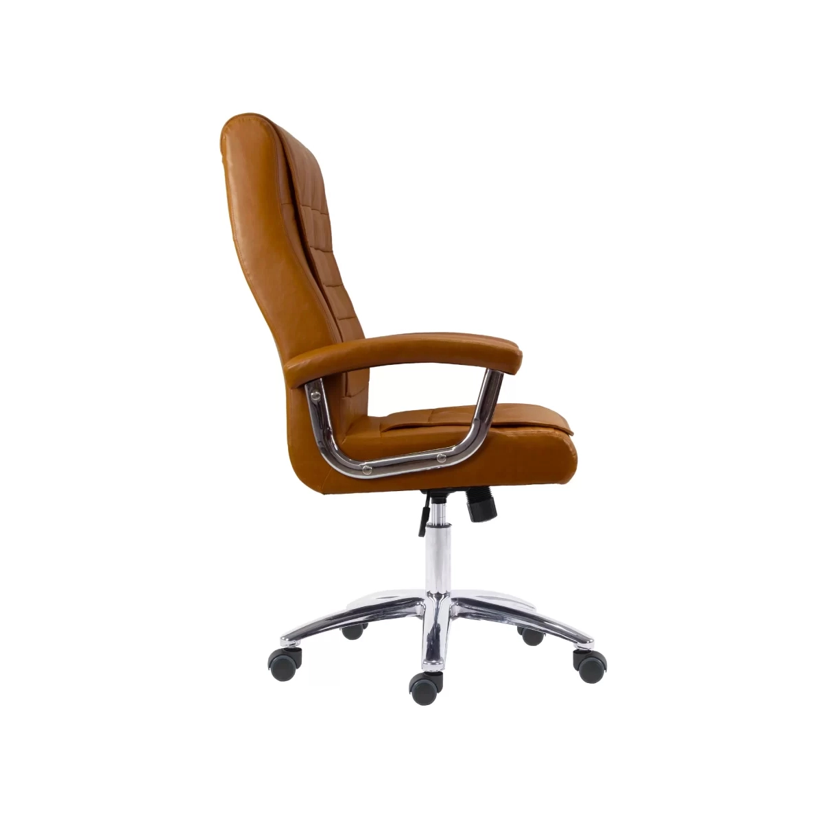 Cadeira Califórnia Ergonômica Couro Ecológico Com Regulagem Cor:Caramelo