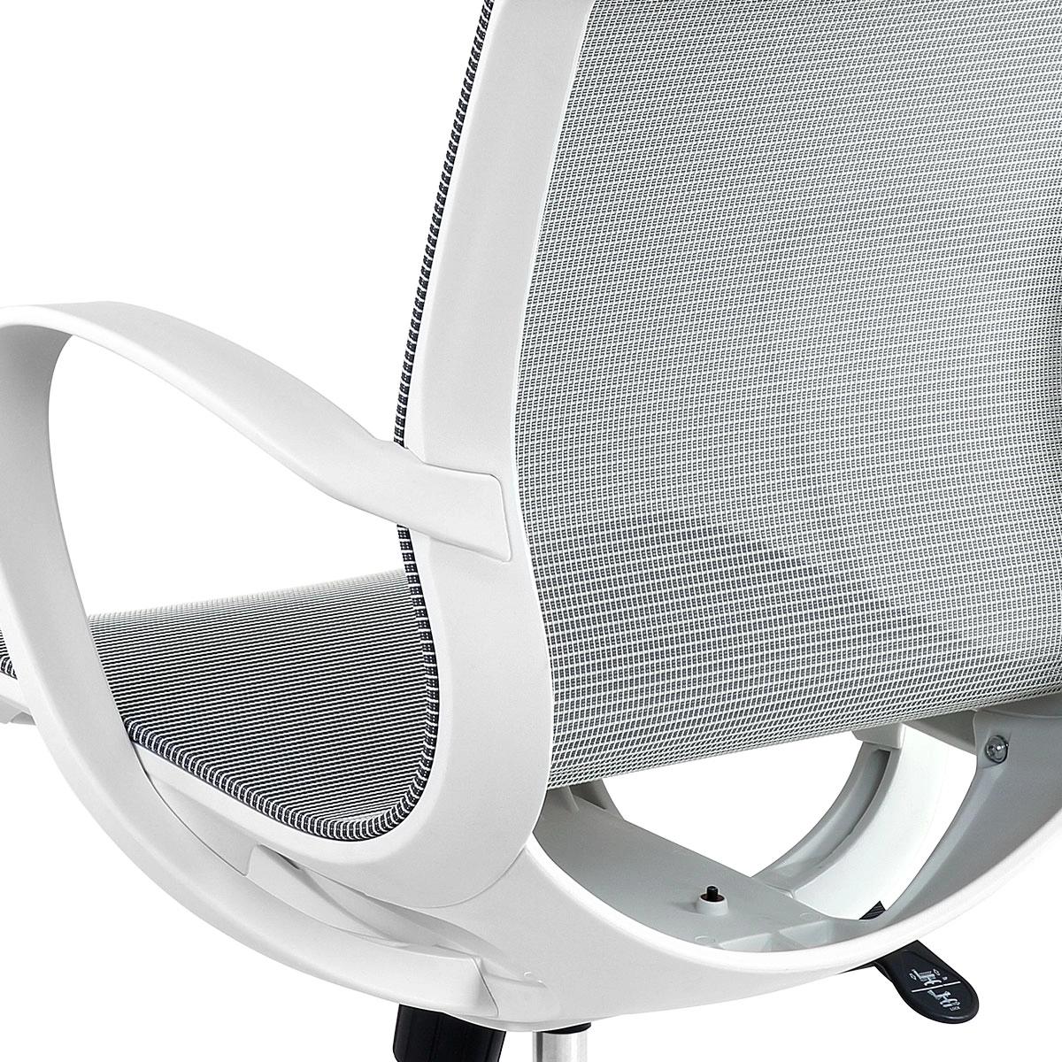 Cadeira de Ecritório Branca Âgora Tecido Flutuante F5 Office Cor:Branco com Cinza