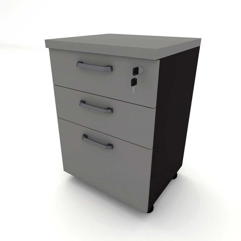 Escrivaninha 150cm x 60cm Gaveteiro 3 Gavetas Pés Metal F5 Cor:Cinza Sagrado com Preto