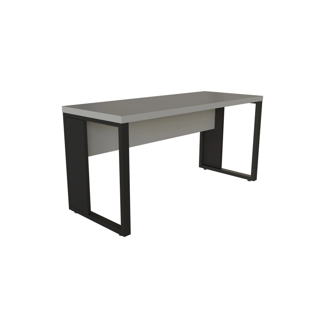 Escrivaninha 150cm x 60cm Gaveteiro 3 Gavetas Pés Metal F5 Cor:Cinza Sagrado com Preto