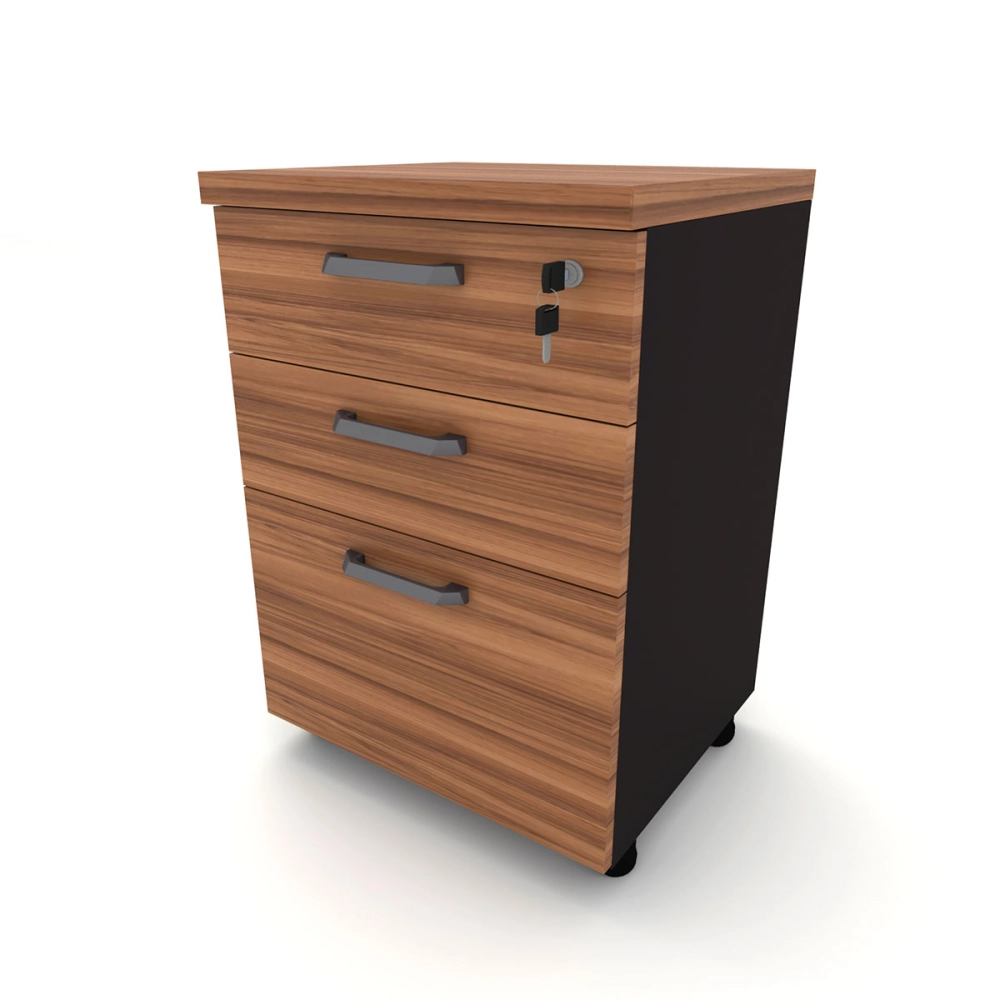 Escrivaninha 150cm x 60cm Gaveteiro 3 Gavetas Pés Metal F5 Cor:Nogal com Preto