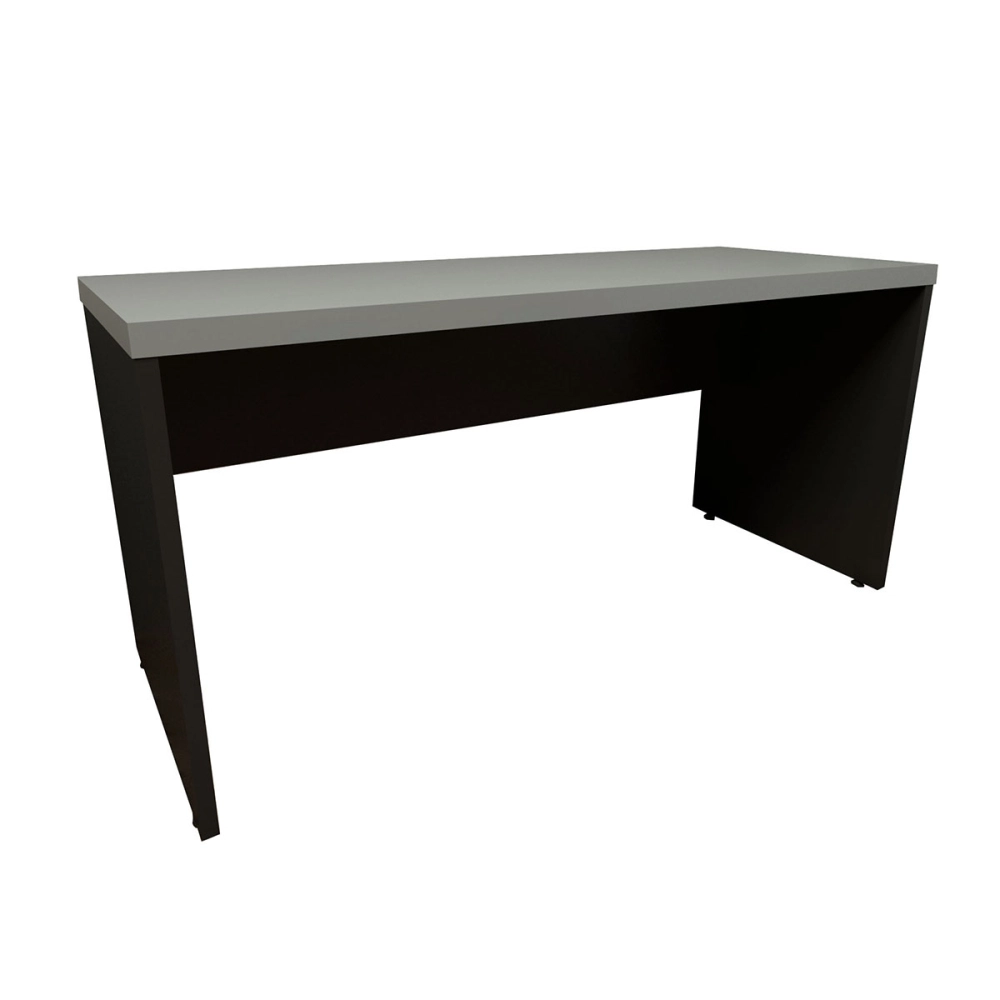Escrivaninha Home Office 150cm Alto Padrão Tampo 40mm Cor:Cinza Sagrado com Preto