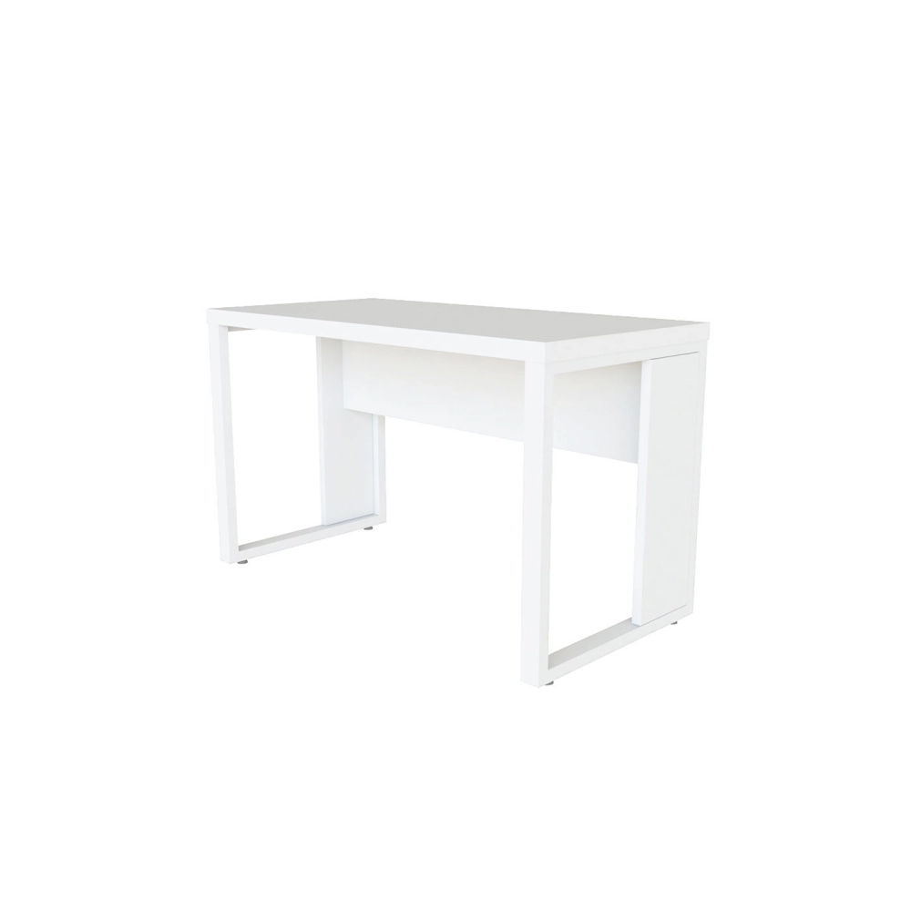 Escrivaninha Industrial 1,20m x 0,60m Pés Metal Branco F5 Cor:Branco