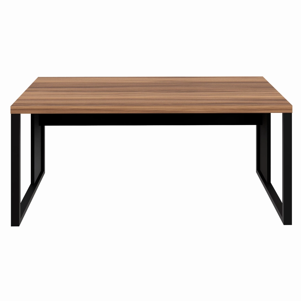 Escrivaninha Industrial 1,70m x 70cm Pé Metal Nogal Pr F5 Cor:Nogal com Preto