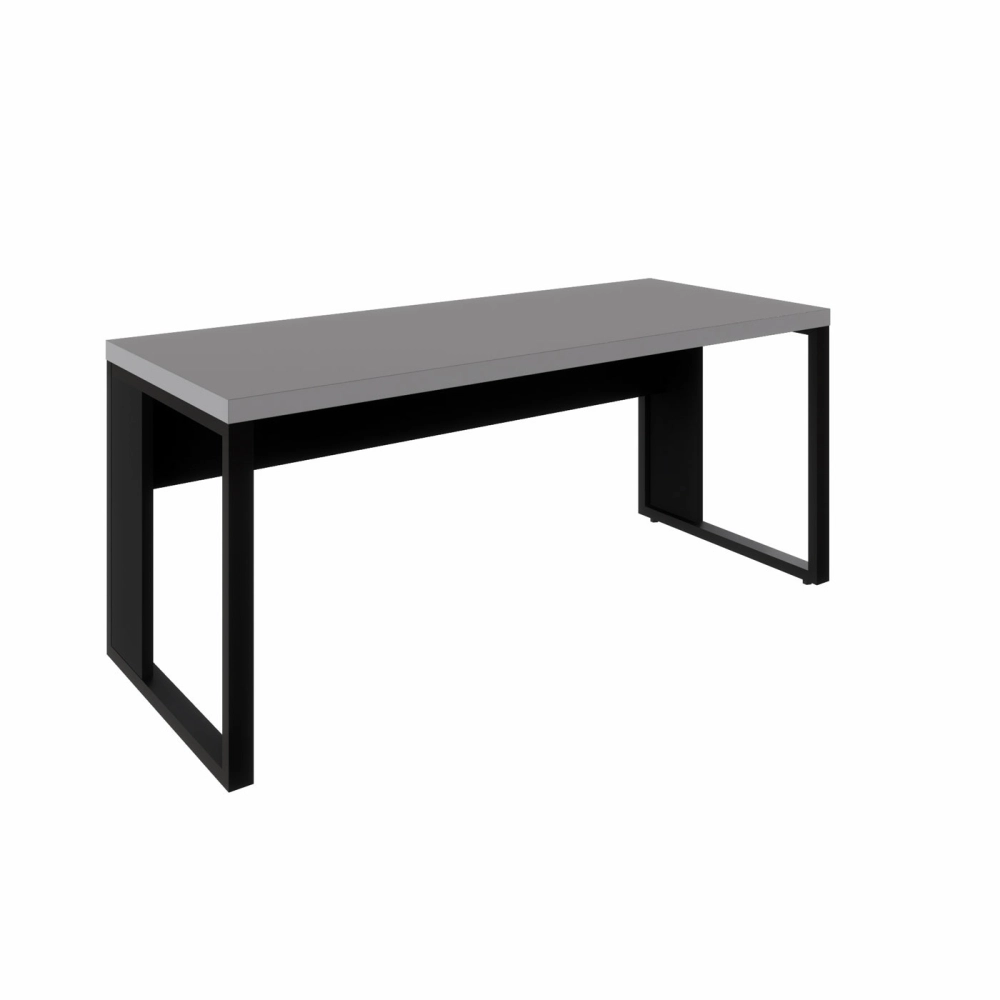 Escrivaninha Industrial Pés Metal 170 cm x 70 cm F5 Office Cor:Cinza Sagrado com Preto