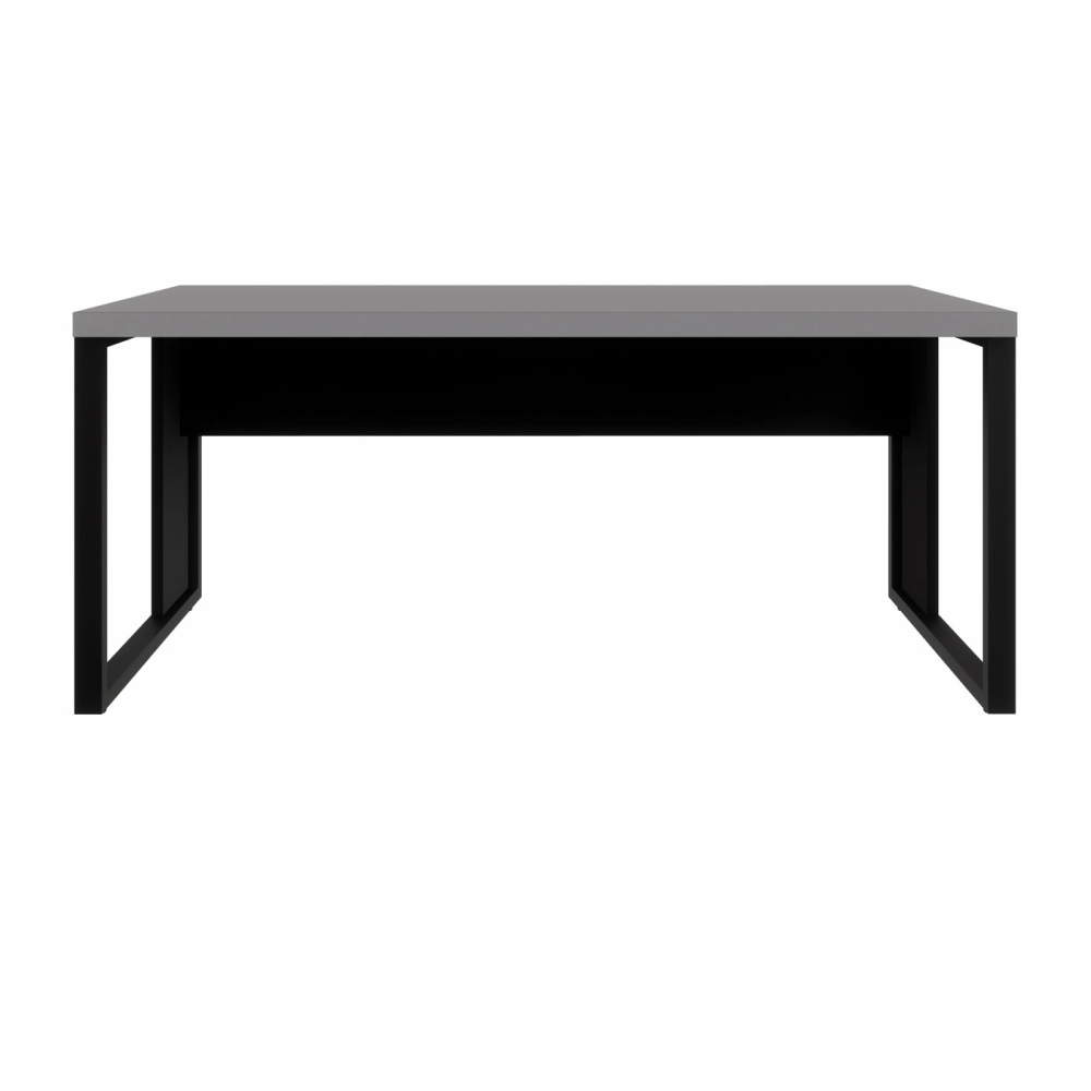 Escrivaninha Industrial Pés Metal 170 cm x 70 cm F5 Office Cor:Cinza Sagrado com Preto