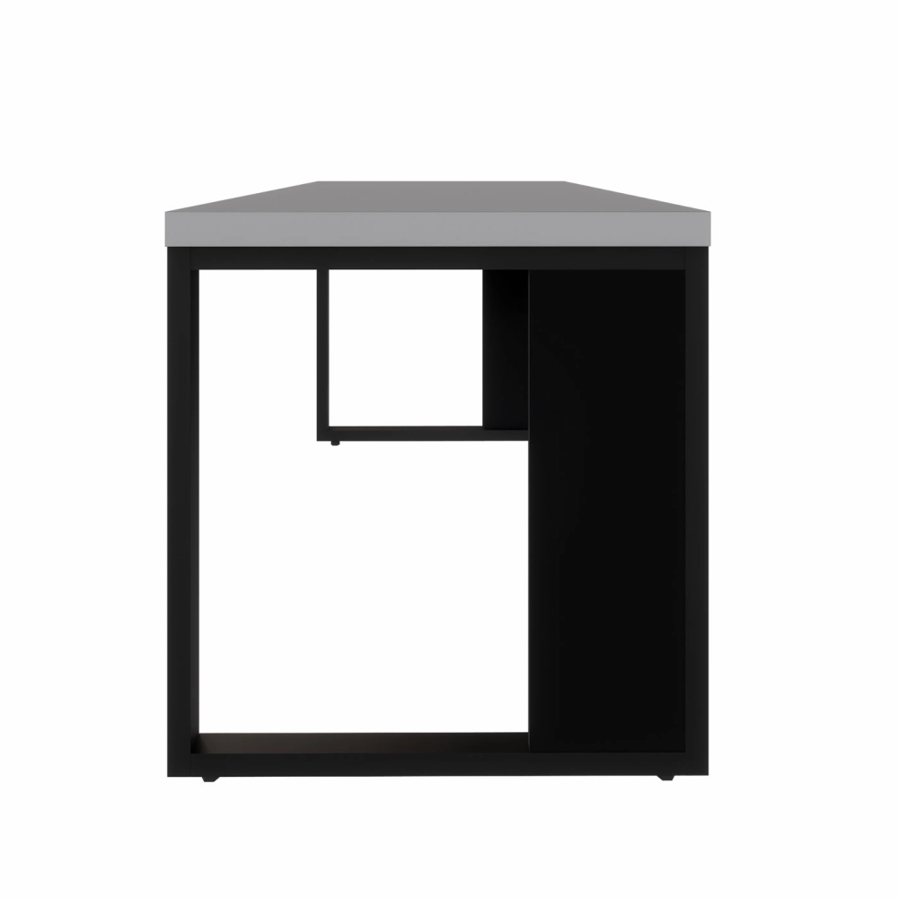 Escrivaninha Industrial Pés Metal 170 cm x 70 cm F5 Office Cor:Cinza Sagrado com Preto