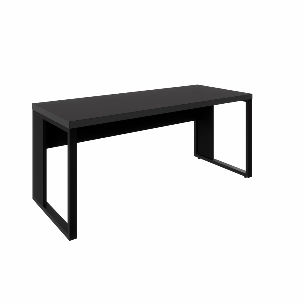 Escrivaninha Industrial Pés Metal 170 cm x 70 cm F5 Office Cor:Preto