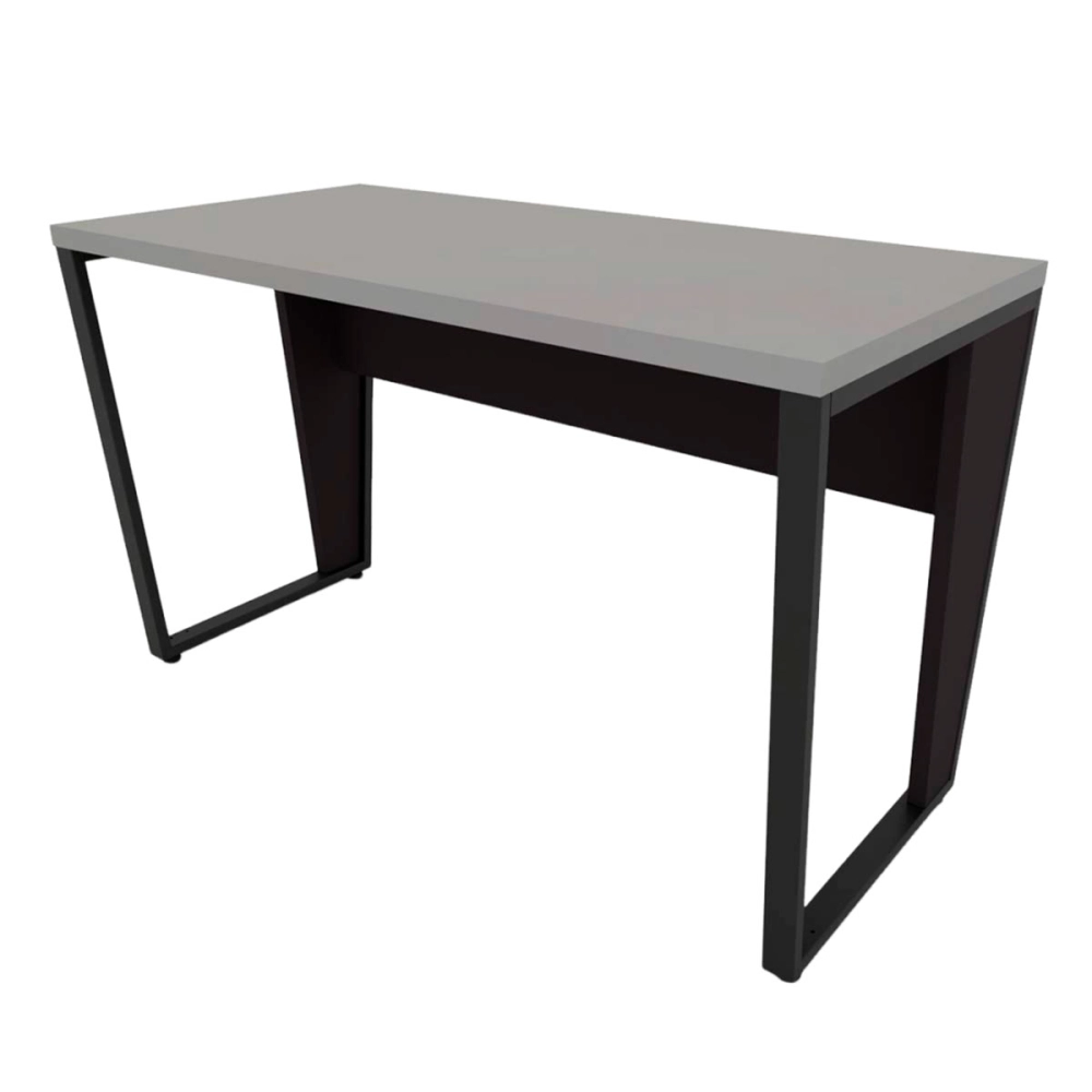 Escrivaninha Industrial Tampo 30mm 1,20m CSPre Pés Metal F5 Cor:Cinza Sagrado com Preto