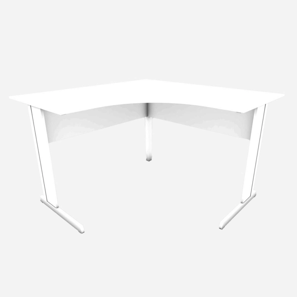 Escrivaninha p/ Escritório em L 120cm x 60cm Pés metal F5 Cor:Branco